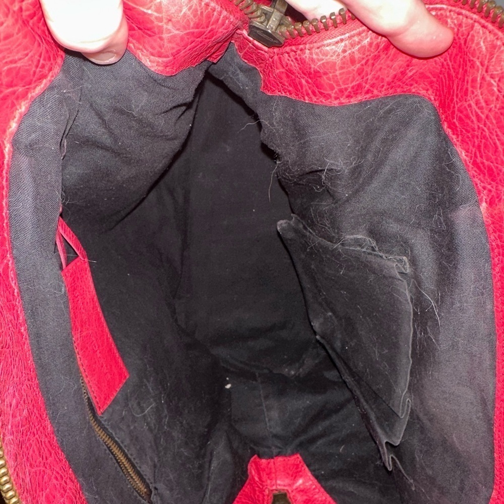 Balenciaga red city bowling bag. Leather. With dust bag and mirror. Large - Picture 3 of 13
